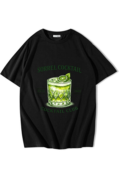 BRZ COLLECTION Tricou Unisex Oversize Sorrel Cocktail Negru