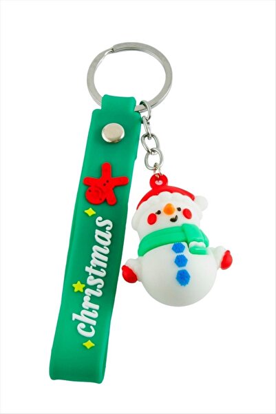 ZERO LAND Ilkeshop Snowman Christmas Silicone Keychain (222135) - Green