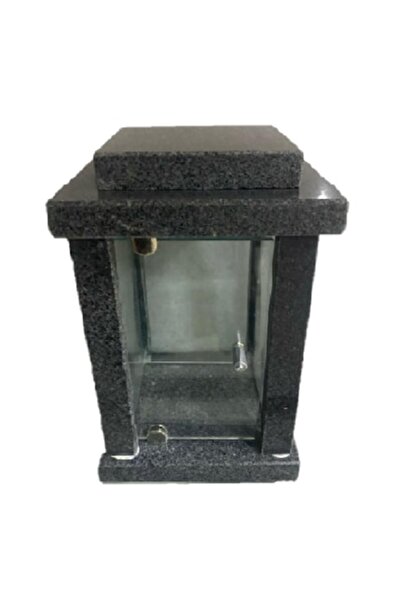 OEM Dark Grey Granite Lantern, 13 x 14 x 23 cm