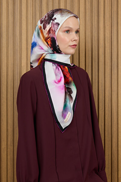 Pierre Cardin Pembe 90X90 İpek Krep Saten Eşarp