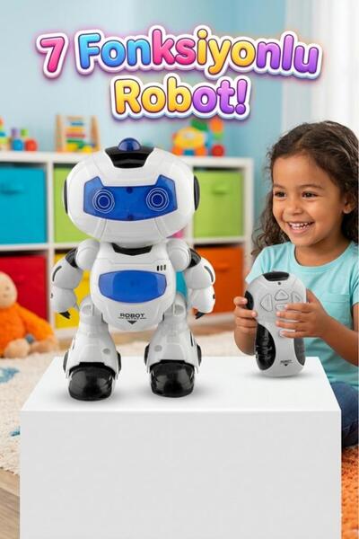 Tıfıl Toys Uzaktan Kumandalı 7 Fonksiyonlu Işıklı Sesli Müzikli 360 Derece Dö...