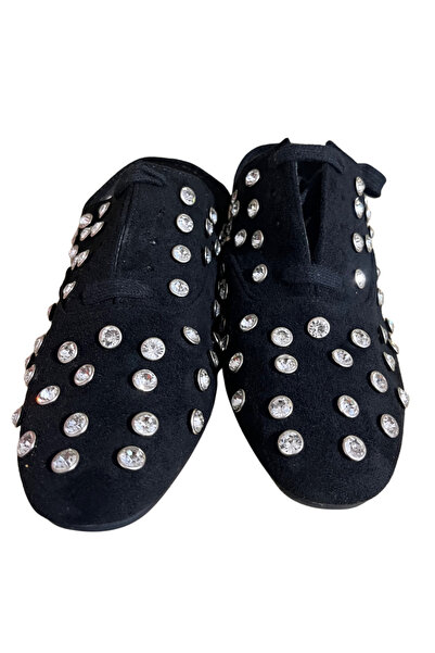 Fersini Pantofi Damă Negru cu Strasuri – Casual Eleganți, Aspect Catifea, Model Fashion Premium