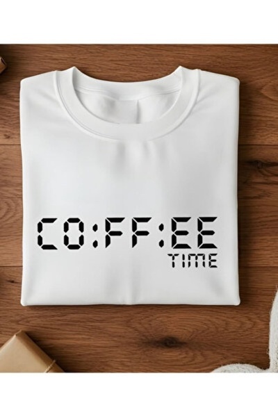 Aura YIO تي شيرت مطبوع عليه Coffee Time، مقاس كبير، للجنسين، طراز الكبار.
