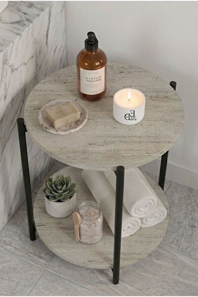ED Efelez Design Banyo Sehpası , Dekoratif 2 Katlı Raf , Daisy Düzenleyici , ...