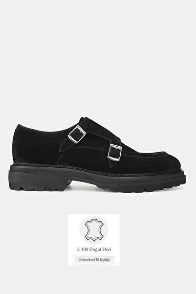 TUNAELLİ Men's Black Suede Genuine Natural Leather Size 39-45 Eva Sole Double...