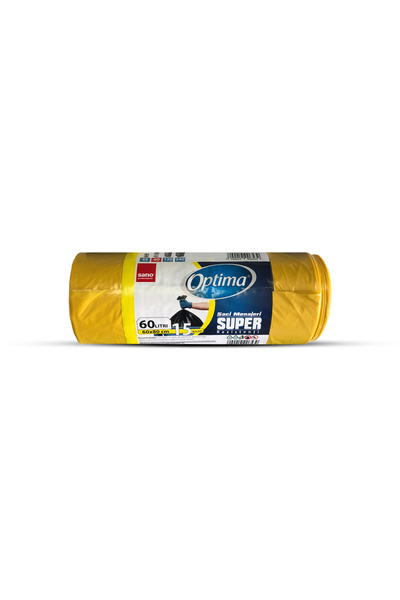 Sano Optima Super Yellow Trash Bags 60L, 15 pcs Roll (HoReCa & Home)