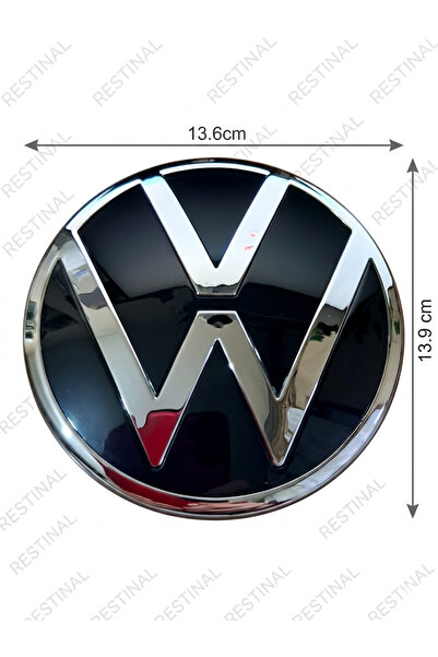 restinal Volkswagen Polo 2018 sonrası Uyumlu Ön Panjur Logosu Amblemi Piano B...