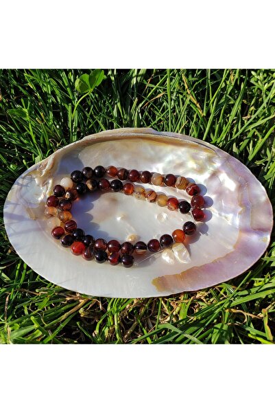 Zodyak Doğal Taş Variegated Agate Natural Stone String (8mm) (Certified)