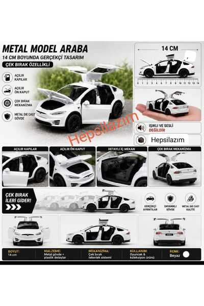 Hepsilazım Oyuncak Araba Die Cast Model X Metal Koleksiyon 14 cm Araç Sesli Ç...
