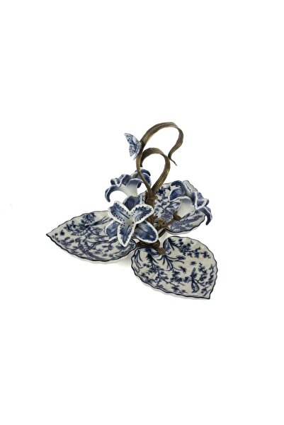 Mikasa Moor Mavi Bronz Kuş Çiçek Desenli 3lü Sunumluk 30x26cm