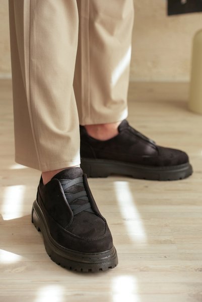 Generic Brand Kb-703 Kuback Charcoal Suede Casual Men's Shoes