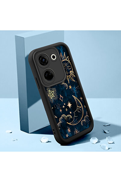SLIMFELT Tecno Camon 20 Uyumlu Yüksek Kalite Güneş Ay Yıldız Desenli Kılıf, H...
