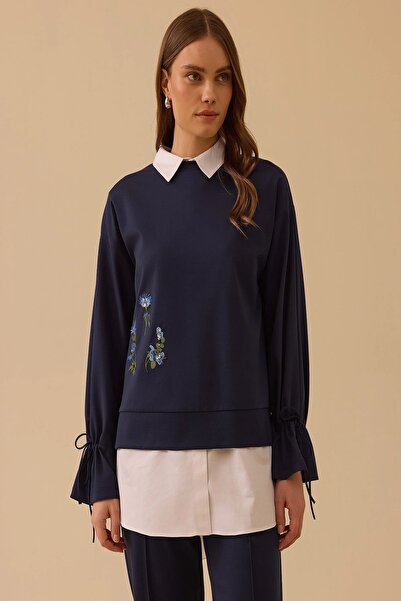 Rain and River Shirt detailed sweatshirt