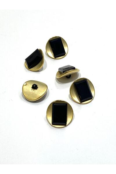 karantuhafiye Italian Cardigan Vest Button / Black / 1.8 cm / Set of 6