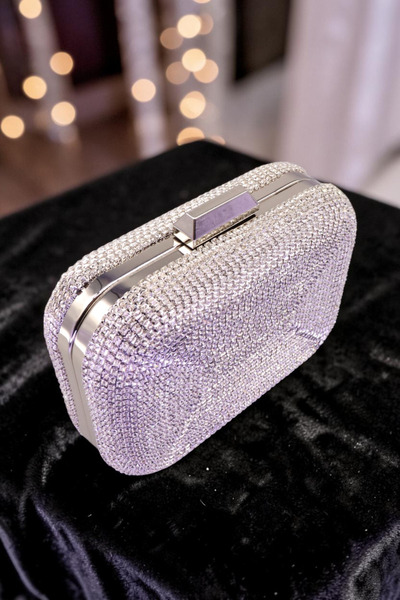 HFKY Women's Stone Embellished Evening Dress Bag. Stone-Embellished Evening Bag