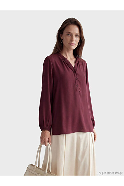 LC Waikiki Ruffled Kaftan Collar Blouse for Style Enthusiasts from Uzg Store