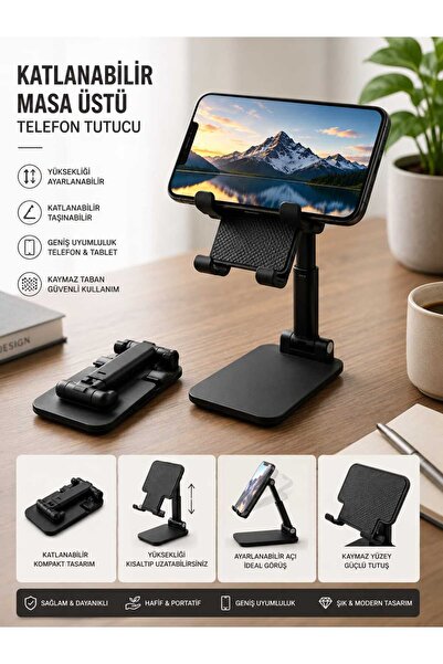 Kinlee Katlanabilir Masa Üstü Telefon Tutucu Ayarlanabilir Tablet Standı