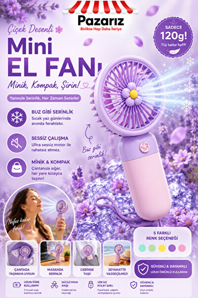 pazariz Mini Taşınabilir Fan Vantilatör Telefon Tutucu Stand Özellikli Meyve ...