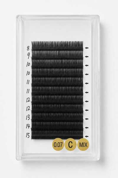 Glamura Lashes Extensii Gene Fir cu Fir Profesionale, Curbură C, Grosime 0.07...