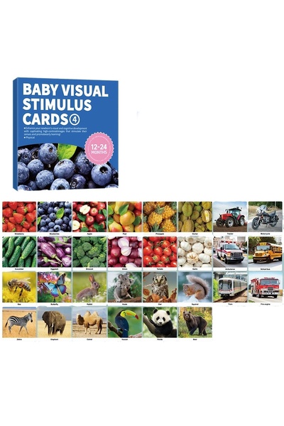 Junios Set 30 imagini stimulare cognitiva copii si bebelusi - carduri ilustra...