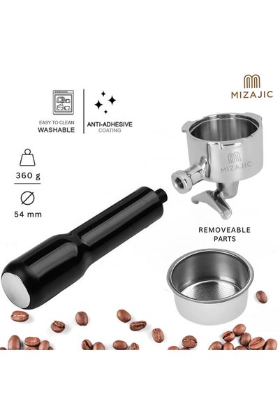 MIZAJIC فلتر قهوة مزدوج الفوهة مقاس 54 مم متوافق مع ماكينات القهوة من سلسلة Sage/Breville Barista 870/875/878/880 مع سلة فلتر بديلة من الفولاذ المقاوم للصدأ ومقبض من مادة ABS