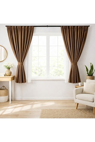magazincovoare.ro Set of 2 Cappuccino Brown Curtains, Premium Blackout Velvet...