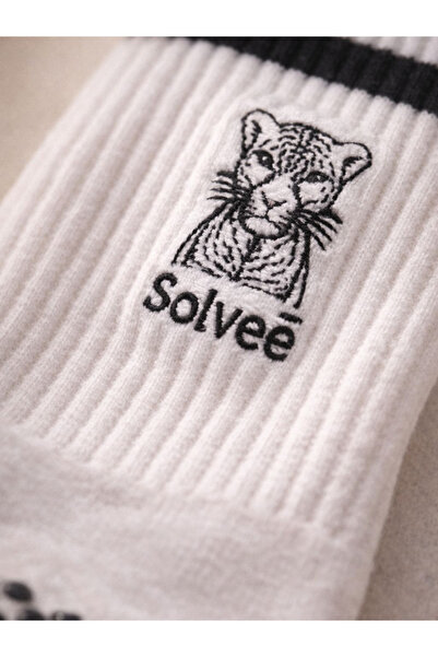 Solvee Collection Black Tiger kaydırmaz taban çorap