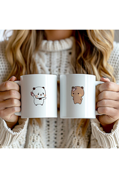 Mio Life Special Gift for Lovers: 330ml Printed White Ceramic Mug with 2 Cute...