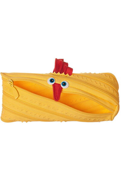 Zipit Zippered pencil case, Animals - chicken - light yellow
