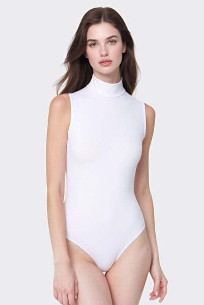Pearlune Women's Half Turtleneck & Sleeveless Stretchy Bottom Hook Body Under...
