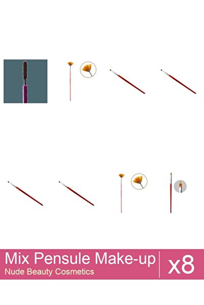 Makeup Set Mix 8 products Makeup Brushes: Cat's Tongue Gel Brush - No.2, Cat'...