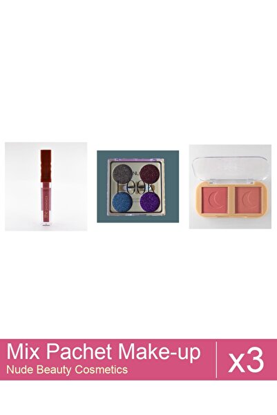 Makeup Set Mix 3 produse Palete Makeup: Paleta de farduri cu sclipici , Scanl...