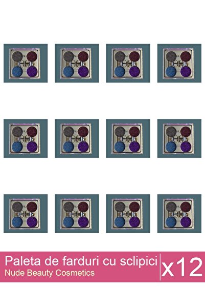 Makeup Set of 12x Glitter Eyeshadow Palette, Scanlon, No. 2