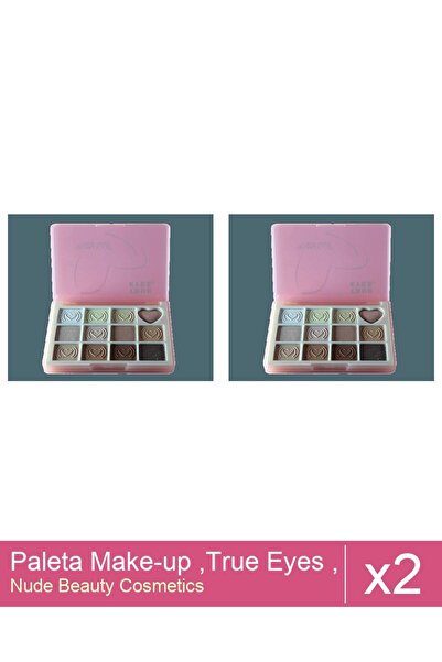Makeup Set of 2x Make-up Palette, True Eyes, No. 01