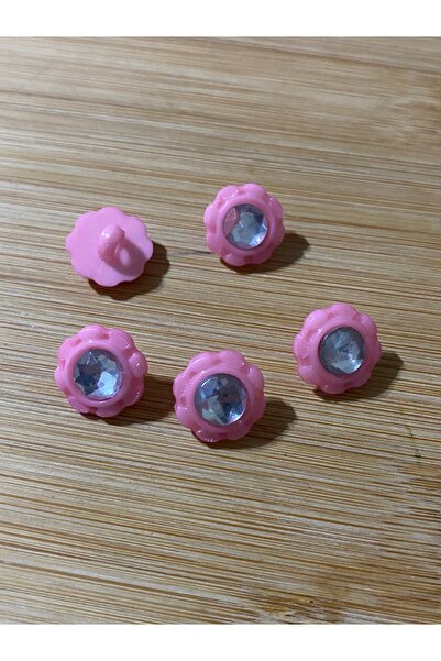 Lorin hobi Plastic Baby Button with Stone Detail on the Bottom, 15 Mm, 10 Pie...