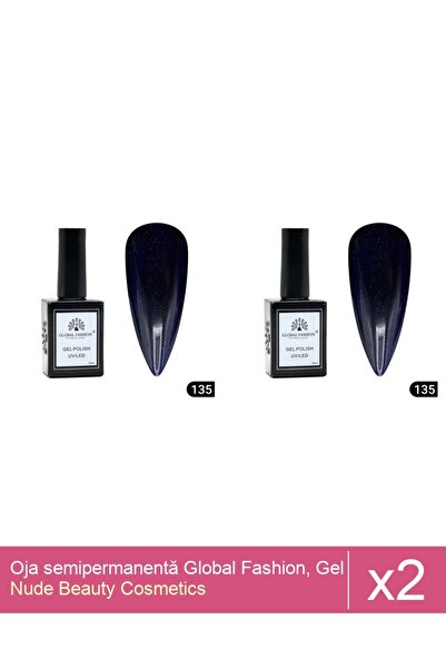Makeup Set of 2x Global Fashion semi-permanent nail polish, Gel polish Elite ...