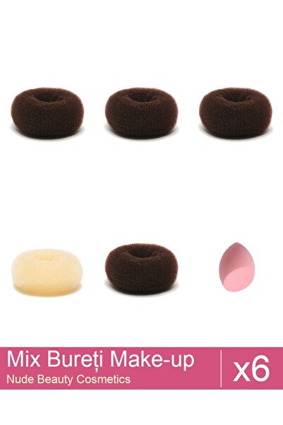 Makeup Set Mix 6 produse Bureti: Burete extra-soft pentru make-up, roz pal - ...