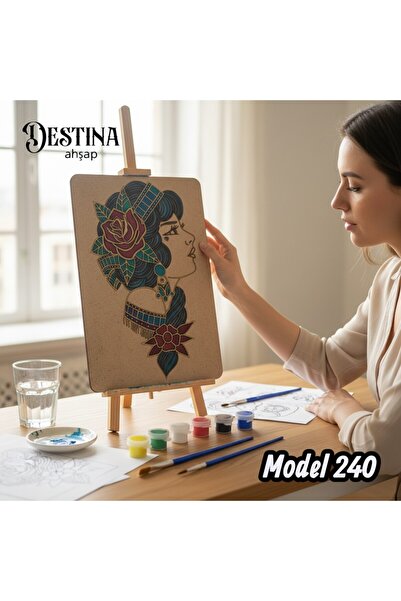 Destina Ahşap Mandala Boyama Seti- Ahşap Boyama- Model 240