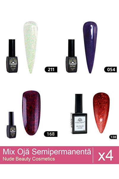 Makeup Set Mix 4 Nail Polish products: BLACK ELITE semi-permanent nail polish...