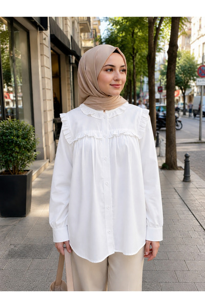MODELİSA KADIN OMUZ FIRFIRLI VİNTAGE GÖMLEK