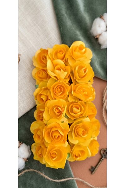 hobidaşım 48'li Paket Güneş Sarısı Kağıt Gül - Hobi ve Nikah Şekeri Süsleme Ç...