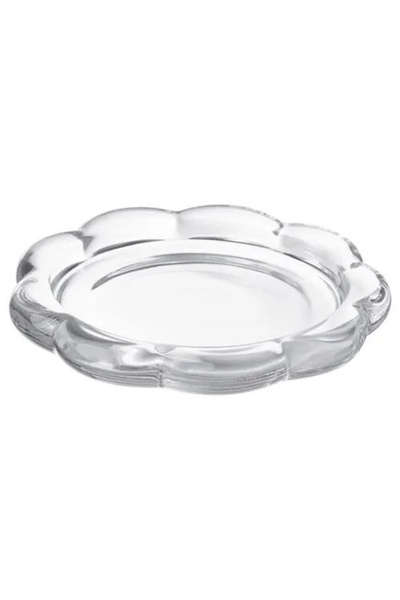 IKEA BLADFÅGEL mum tabağı, saydam cam, 11 cm
