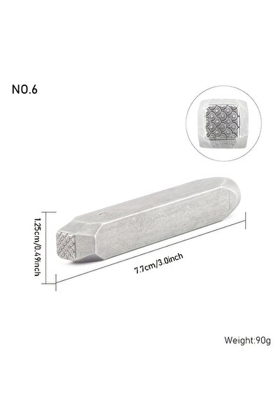 Choice1 1pc-square 6 Steel Jewelry Stamps Wave and Line Texture Punch Set for...