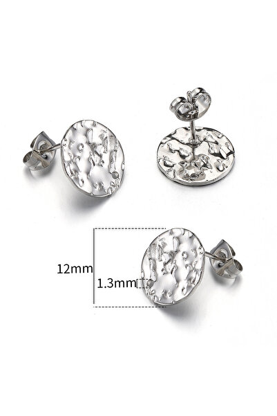 Choice16 Steel 01-12mm 10pcs Stainless Steel Earring Bases With Holes Or Loop...