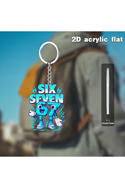 Choice style1 New Cross-border 2D Flat Acrylic Keychain with "67" Number and ...