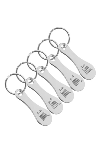 choice2 style B 4Pcs Cart Shopping Token Trolley Key Keychain Coin Quarter Gr...