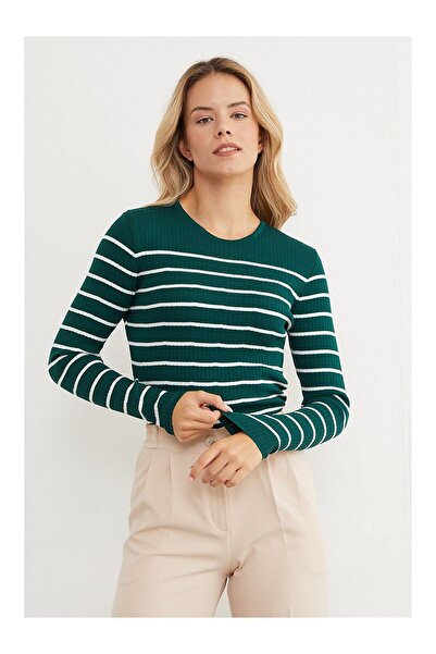 LC Waikiki Nevavm Ribbed Striped Knitwear Sweater