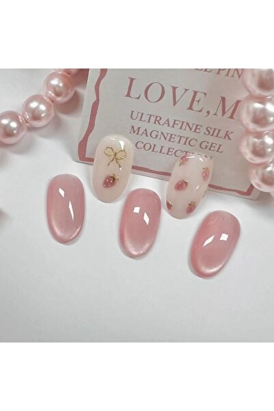 Choice MY038 24pcs Oval False Nails French Strawberry Butterfly Cat Eye Press...