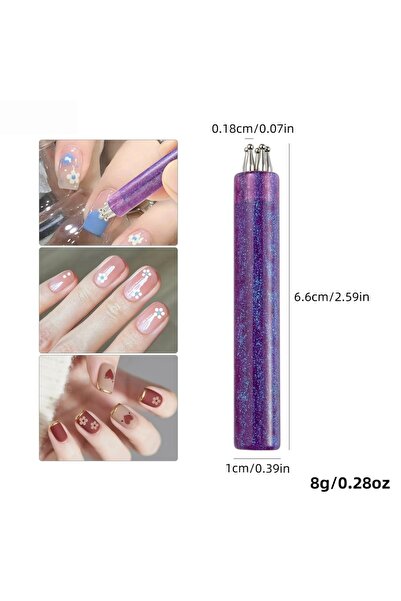 Choice1 purple 1pc 5-Petal Nail Art Dot Pen Fine Tip Rhinestone Pickers Glitt...