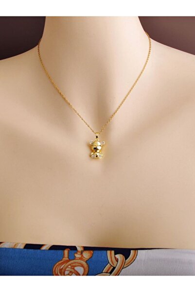 Choice Golden bear 1 Piece Gold Bear Pendant Necklace, Light Luxury Style, Su...